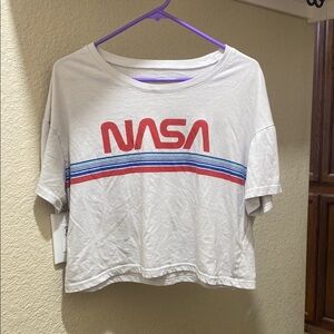 NASA White Crop Top